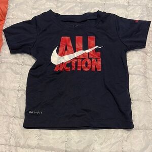 Nike Blue and Red Short Sleeve Tee with Bold Graphics